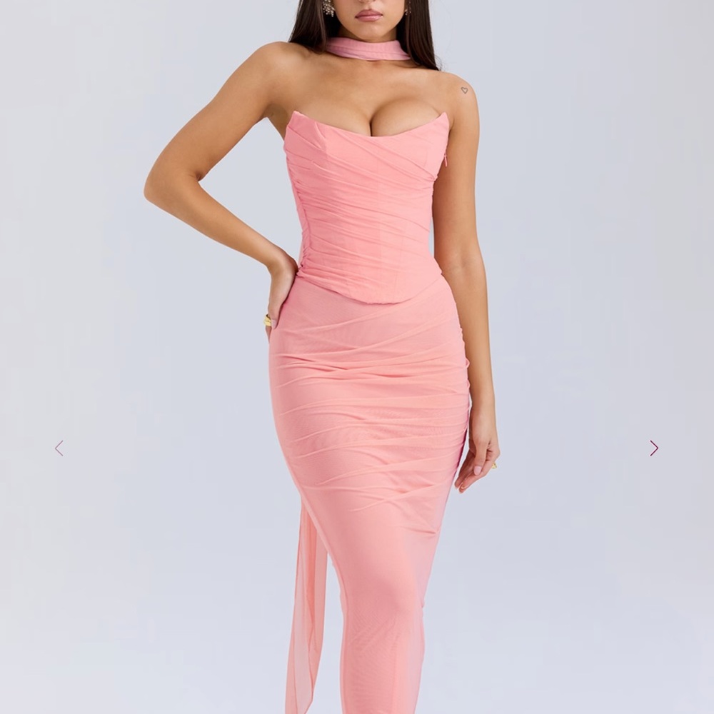 Elegant Pink Strapless Dress